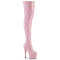Сапоги Pleaser Adore-3000HWR, каблук 7 дюймов, эластичный ботинок PF 2 3/4 дюйма, молния сбоку, нежно-розовый