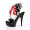 Босоніжки Pleaser Delight-600-14FH ​​на підборах 6 дюймів, зі шнурівкою спереду 1 3/4 дюйма з корсетом, чорні