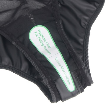 Труси на блискавці StarNight з екошкіри, чорні, S