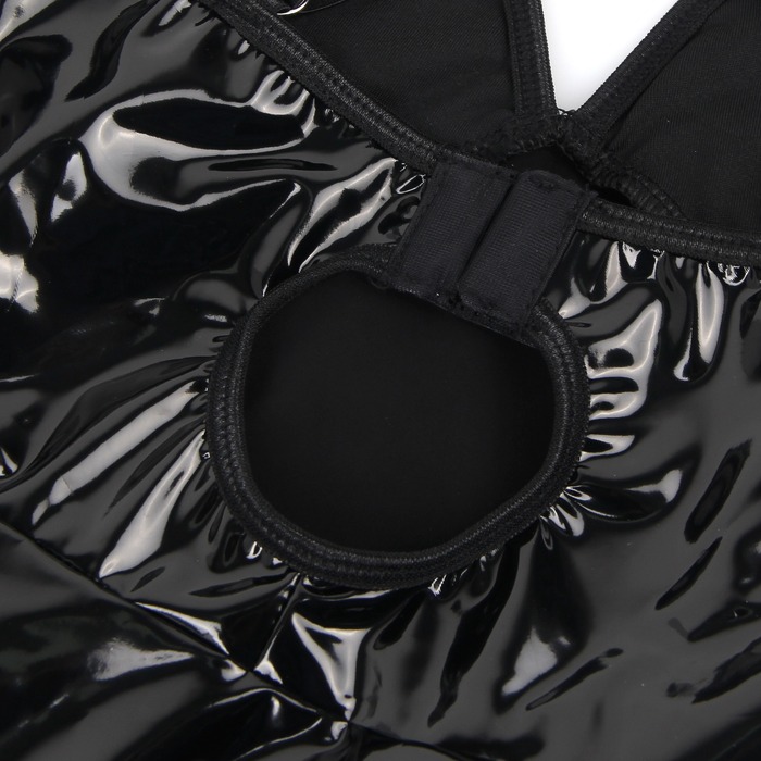 Платье с чокером, глянцевое Star Night Wet Look с имитацией винила, черное, S