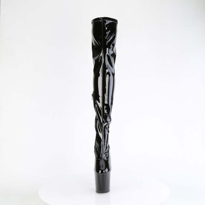 Сапоги Enchant-3000, каблук 8 дюймов, 3 3/4 дюйма, эластичный армейский ботфорт, молния сбоку, чёрные