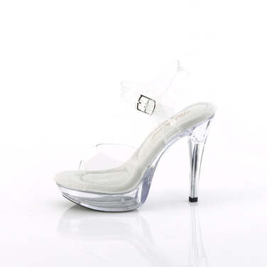 Босоножки Cocktail-508, каблук 5 дюймов, ремешок на щиколотке шириной 1 дюйм, прозрачные