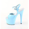 Босоножки Pleaser Adore-709, каблук 7 дюймов, ремешок на щиколотке шириной 2 3/4 дюйма, нежно-голубой