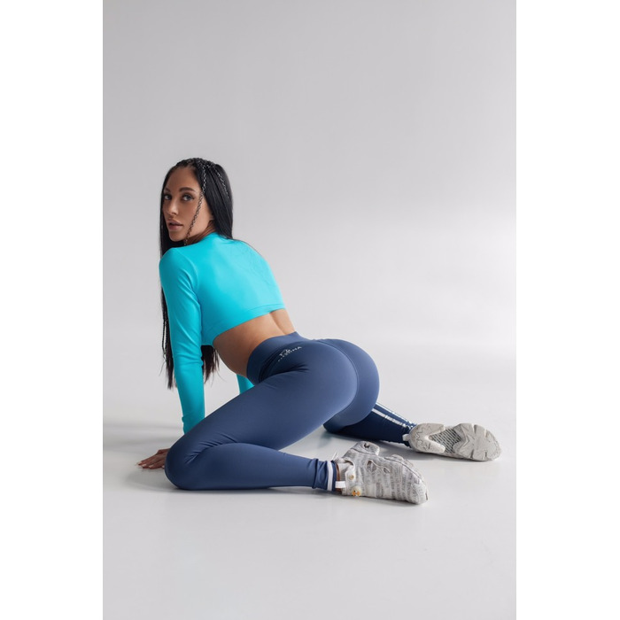 ТОП BLUE LONG SLEEVE TOP WITH ZIPER