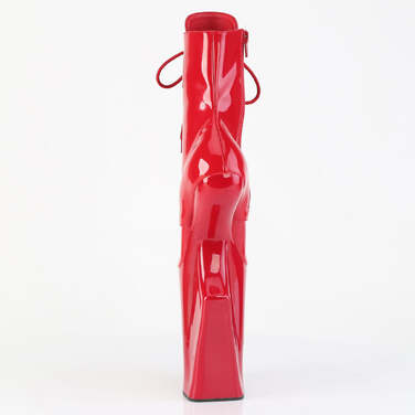 Ботильоны Worship-1020, без каблука 10 дюймов, высотой 4 3/4 дюйма, с PF шнуровкой спереди, внутренней молнией, красные