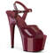 Босоножки Pleaser Adore-709, каблук 7 дюймов, ремешок на щиколотке шириной 2 3/4 дюйма, бордовый лак