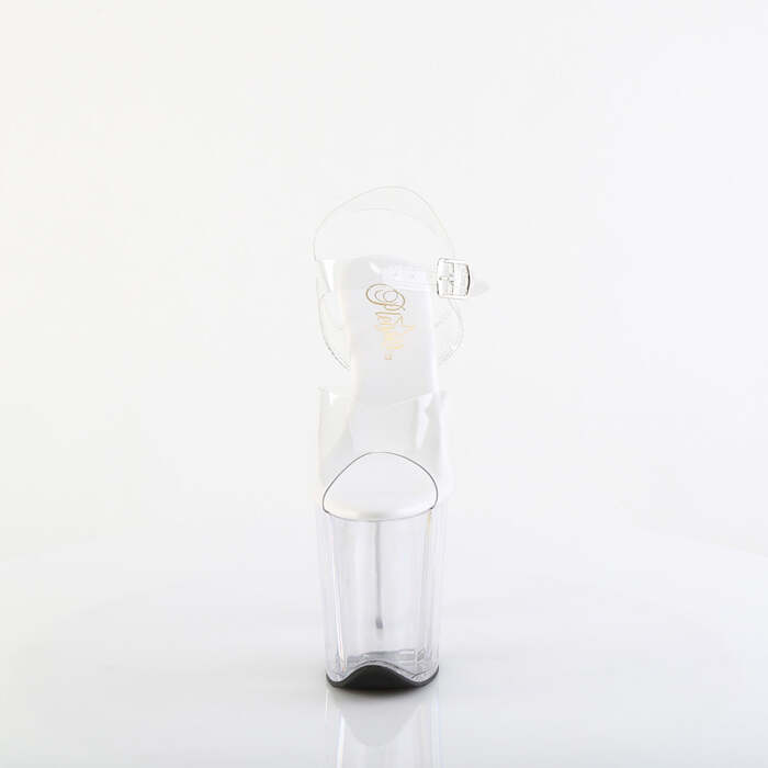 Босоніжки Flamingo-808VL на підборах 8 дюймів, 4 дюйми PF, повністю веганські босоніжки з ремінцем на щиколотці, прозорі