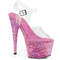 Босоніжки Pleaser Adore-708CF *7 дюймів на підборах, 2 3/4 дюйма з ремінцем на щиколотці, прозорі/рожеві