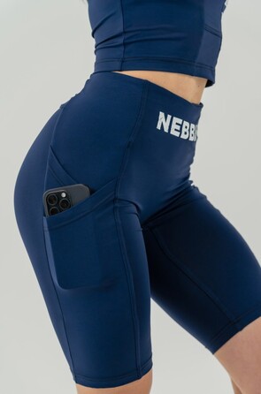 Велосипедки Nebbia High waisted biker shorts 10'' GYM THERAPY Dark Blue 628 Blue Dark