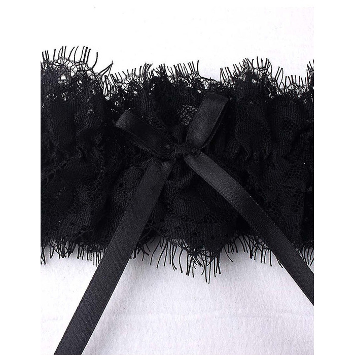 Мереживні підв'язки Star Night з бантиками, чорний (без коробки)