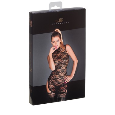 Платье эротическое из гипюра черное Noir Handmade F128D черное, M