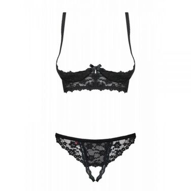 Комплект Obsessive Letica 2 pcs cupless set black S/M