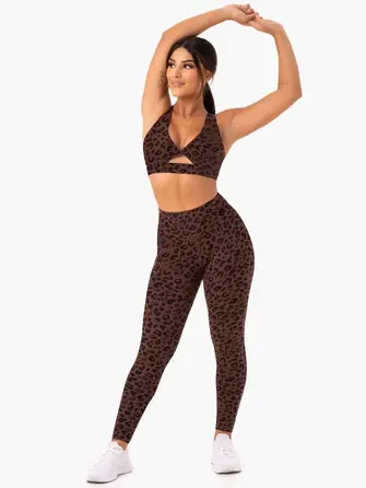 Леггинсы Ryderwear Adapt High Waisted Scrunch Leggings - Chocolate Leopard