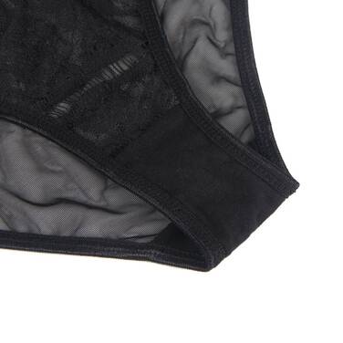 Сексуальные прозрачные кружевные трусики Star Night с поясом для чулок, черный