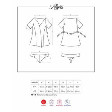 Халат Obsessive L/XL Alluria robe