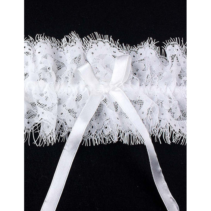 Белые кружевные подвязки Star Night с бантиками (без коробки)