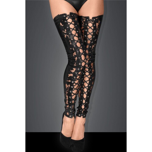 Чулки без носка с затяжками F145 Noir Handmade M