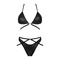 Комплект Obsessive Cobra Nive с имитацией змеиной кожи, черный, S/M