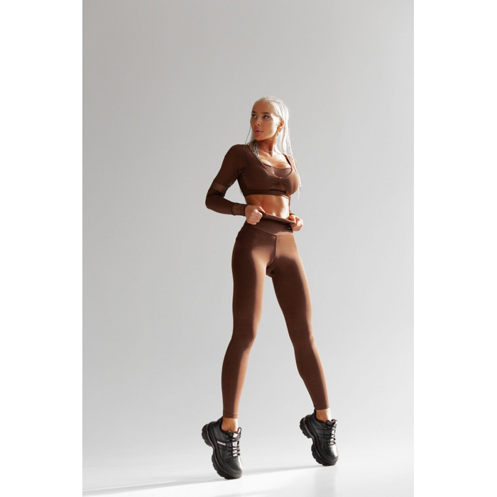 Топ Fitzona Brown Top With Details In Fishnet