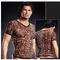Футболка чоловіча Blue Line Pro-Mesh з V-подібним вирізом та леопардовим принтом, L/XL
