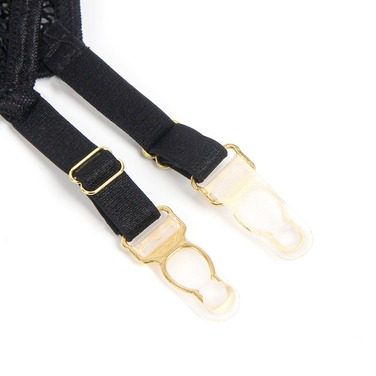 Корсет з гартерами та підв'язками Star Night на блискавці, чорний, XS-S