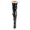 Чоботи Pleaser Boots Seduce-3028 на 5-дюймовому підборі, зі шнурівкою та пряжкою, еластичні, з блискавкою збоку, чорні