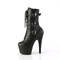 Чоботи Pleaser Adore-1043 на підборах 7 дюймів, черевики на шнурівці спереду 2 3/4 дюйма з PF, блискавка збоку, чорні, веганська шкіра