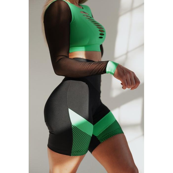 Велосипедки Fitzona Black Biker Shorts With Neon Green