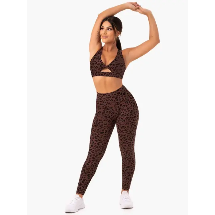 Леггинсы Ryderwear Adapt High Waisted Scrunch Leggings - Chocolate Leopard