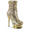 Ботильоны Blondie-R-1009, каблук 6 дюймов, высота ботинок 3,5 см, расшитые пайетками, молния сбоку, золотистые
