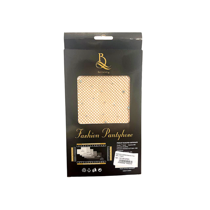 Колготки у сітку зі стразами Star Night тілесні, XS-L