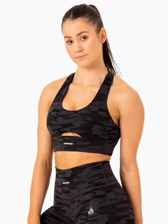 Топ Base Racer Back Sports Bra - Black Camo