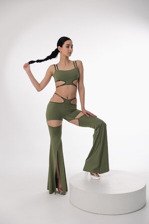 Трансформуючі Штани Skadi 2 в 1 для Pole Dance, Exotic та Сценічних Виступів - зелений