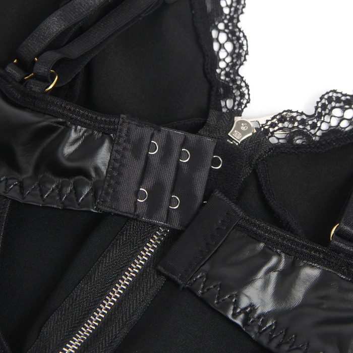 Корсет з підтяжками та підв'язками Star Night на блискавці, чорний, M