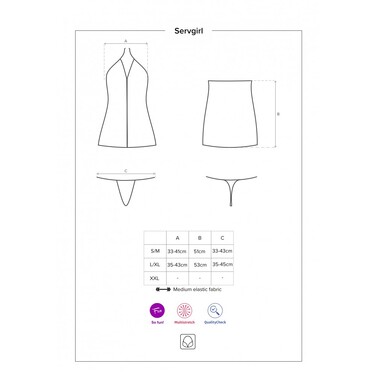 Костюм покоївки Obsessive Servgirl S/M