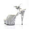 Босоніжки Pleaser Delight-609-5G *6 дюймів на підборах, 1 3/4 дюйма з блискітками та ремінцем на щиколотці, сріблясті