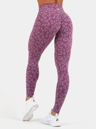 Женские лосины для тяжелой атлетики Ryderwear Instinct Scrunch Leopard Purple