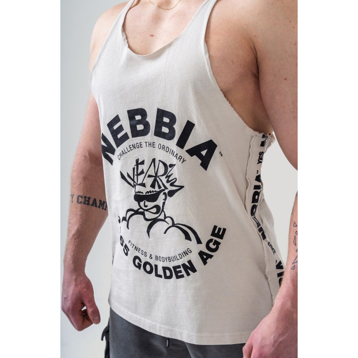 Майка Nebbia Washed Muscle Back Stringer GOLDEN AGE Light Grey 791
