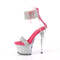 Босоніжки Pleaser Sky-327RSI *7 дюймів на підборах, 2 3/4 дюйма з манжетою на щиколотці PF з RS, блискавка ззаду, сріблясті/рожеві