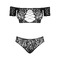 Комплект мереживний топ і трусики Obsessive Inessita set Black XL / XXL