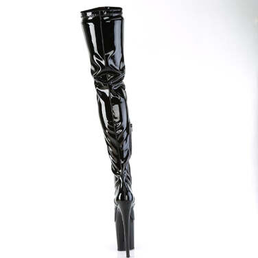 Ботинки Flamingo-4000, каблук 8 дюймов, эластичный шаговый шов 4 дюйма, боковая молния, чёрный цвет