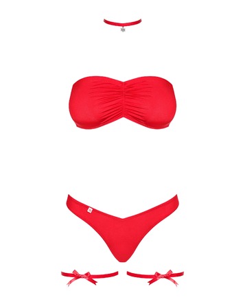 Новорічний костюм Obsessive Kissmas set червоний, L/XL