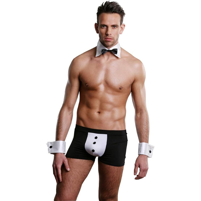 Комплект Офіціант Sunspice боксери, метелик, манжети, чорно білий, O/S