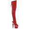 Сапоги Pleaser Spectator-3030, каблук 7 дюймов, 3-дюймовый текстурированный PF-сапог со шнуровкой сзади, молния сбоку, красная искусственная кожа/прозрачно-красный