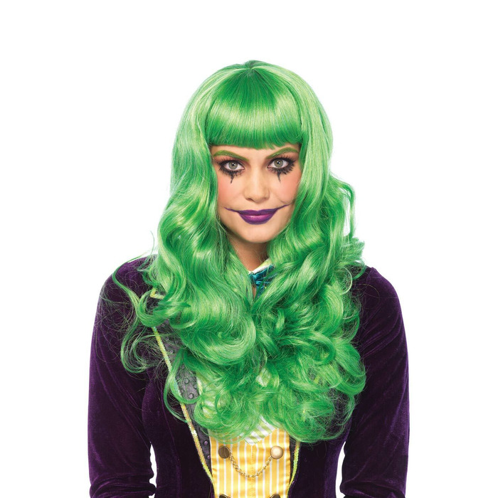 Парик средней длинны с челкой Leg Avenue, OS, с волнистой укладкой, зеленый