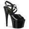Босоніжки Pleaser Adore-724 на підборах 7 дюймів, з відкритим носком 2 3/4 дюйма та перехресними ремінцями, чорні