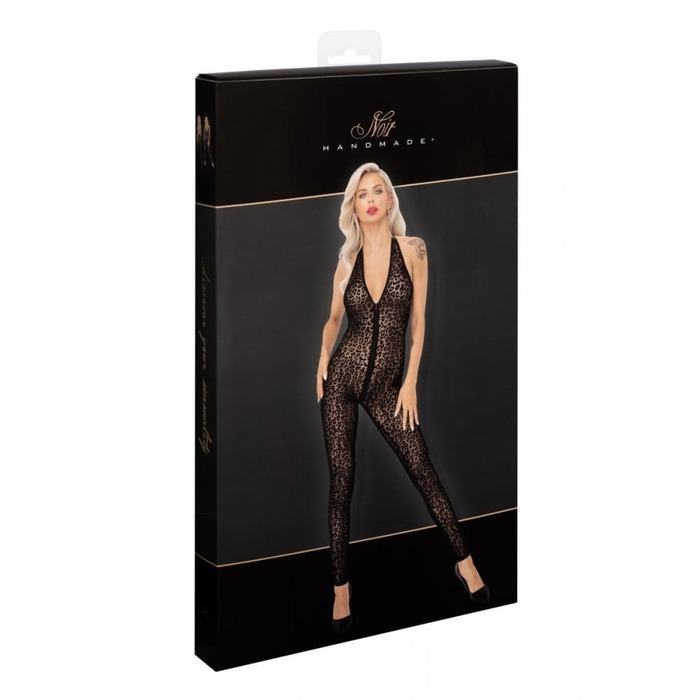 Сексуальний бодістокінг з леопардовим принтом M F286 Noir Handmade