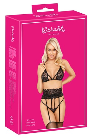Комплект белья Suspender Set black S/M