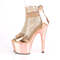 Босоніжки Pleaser Adore-765RM *7 дюймів на підборах, 2 3/4 дюйма з закритою спинкою, блискавка ззаду, рожеве золото