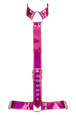 Портупея сексуальная на шею и талию One Size Bad Kitty, фуксия